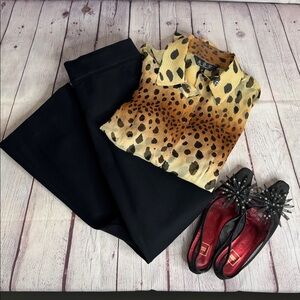 Allen B. By Allen Schwartz Animal Print Blouse